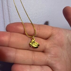 Elegant Gold Tap Shoe Pendant Necklace
